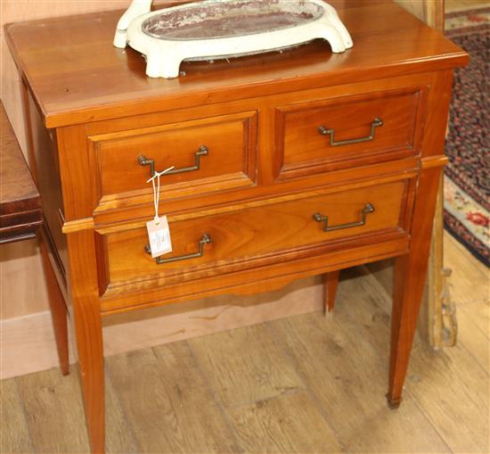 A cherrywood chest of three drawers W.70cm